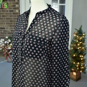 MNG casual sheer patterned blouse